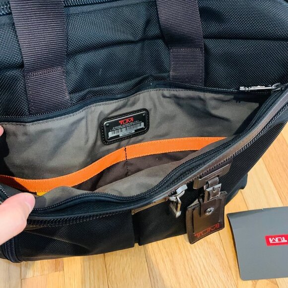 $525 TUMI Alpha Black Ballistic Nylon Briefcase - Picture 7 of 14